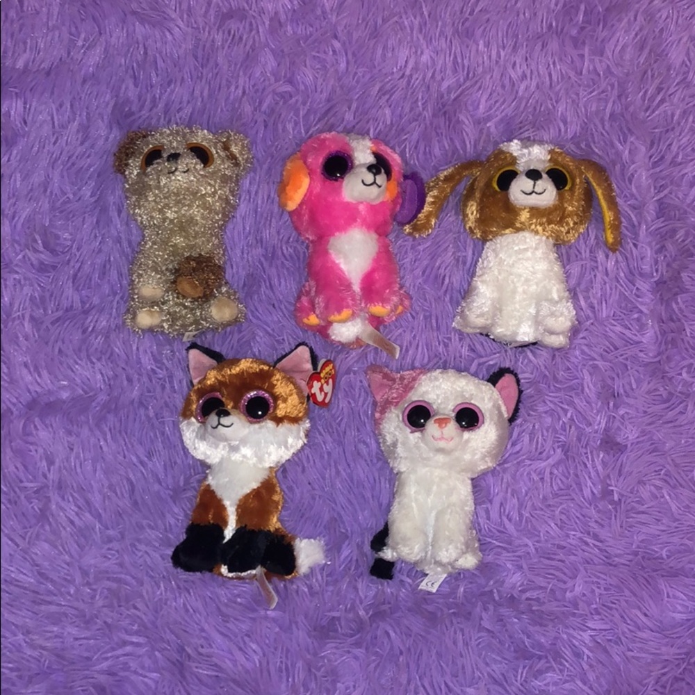 Set of 5 beanie boo stuffed animals (sold together